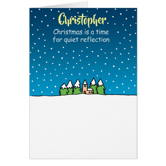 Quiet Reflection. Personalised Christmas Card (Front)