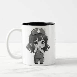 Quiet Shift Prayer: Peaceful Nurse Two-Tone Coffee Mug