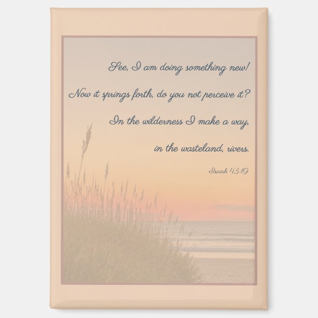 Quiet Shoreline | Isaiah 43:19 Scripture Magnet (Front)