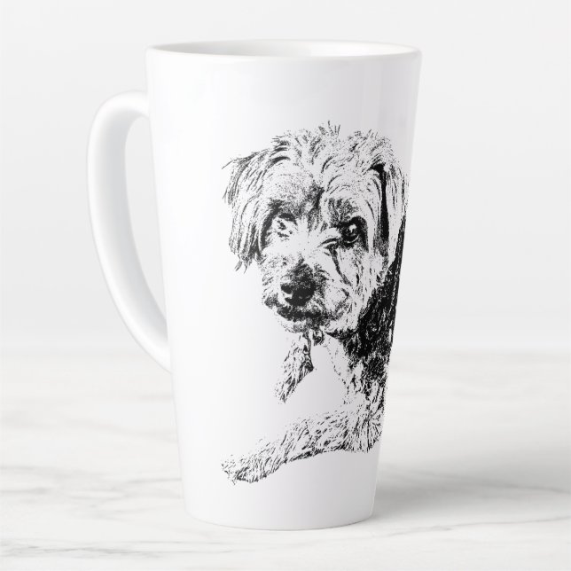 Quiet Strength in Line & Shadow Latte Mug (Left Angle)