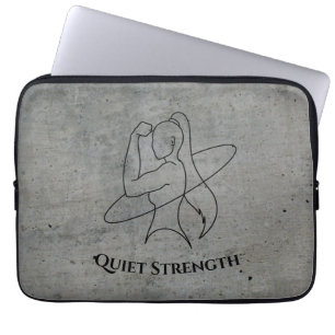 Quiet Strength Minimalist Woman Line Art Laptop Sleeve