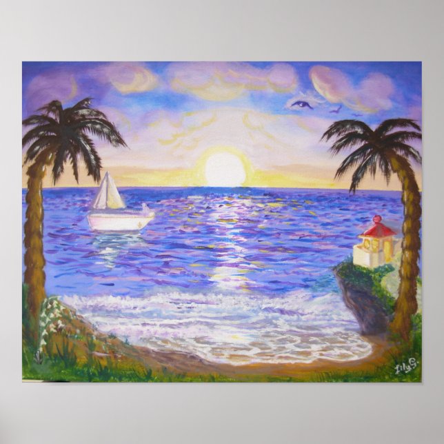 Quiet summer at the beach poster (Front)