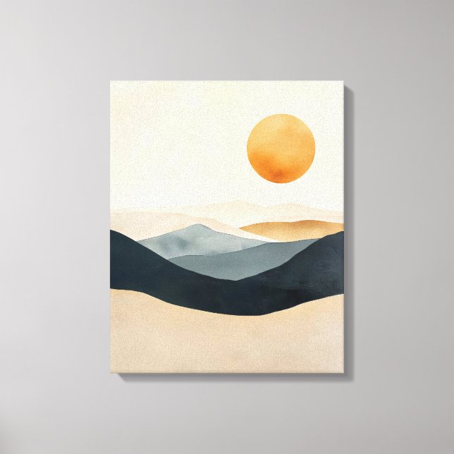 Quiet Sun Over Layered Horizons Canvas Print (Front)