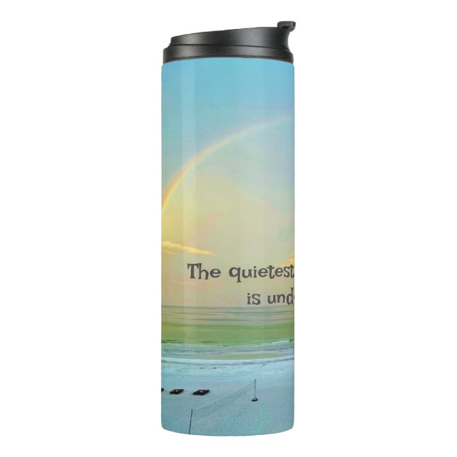 Quiet Under a Rainbow Thermal Tumbler (Rotated Left)