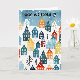 Quiet Village in the Snow Christmas Card