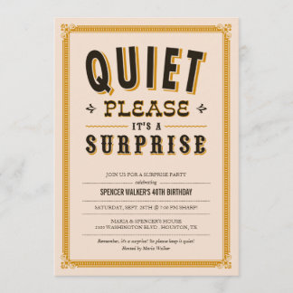 Quiet Vintage Surprise Party Invitations