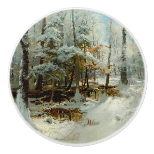  Quiet Winter Afternoon by William Bliss Baker  Ceramic Knob