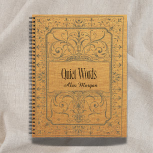 ' Quiet Words' Beige Floral Journal Gift with Name