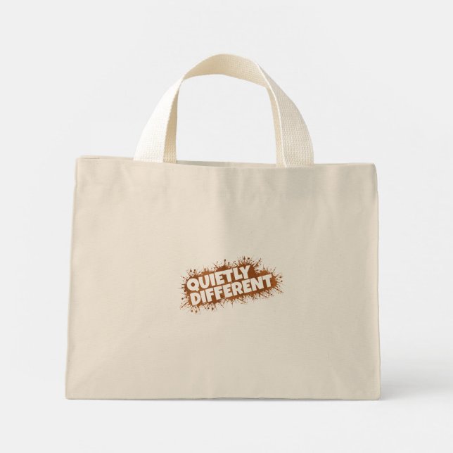 Quietly Different Giraffe - Giraffe Art Mini Tote Bag (Back)