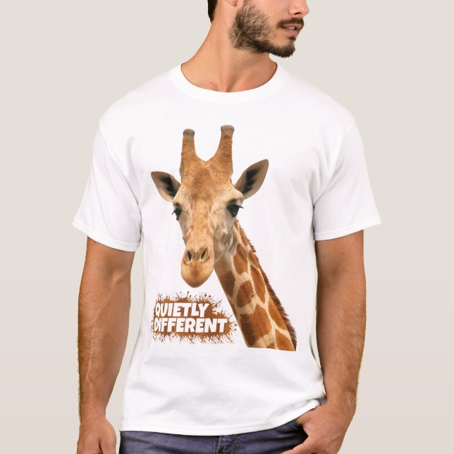 Quietly Different Giraffe - Giraffe Art T-Shirt (Front)
