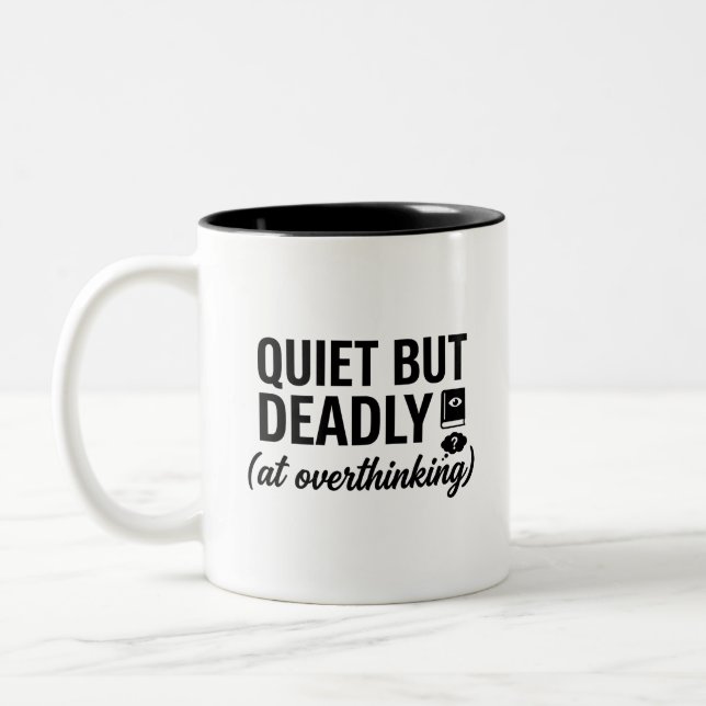 Quietly Overthinking Mugs - 11oz Two-Tone Delight (Left)