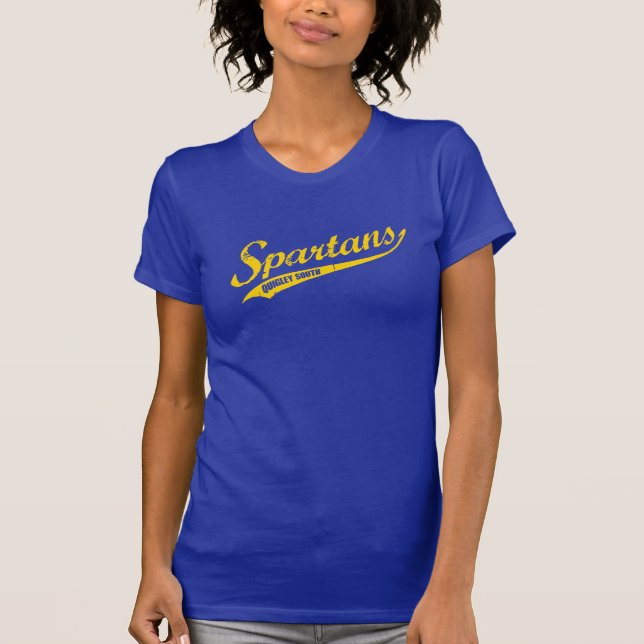 Quigley South Script Spartans t-shirt CURSIVE (Front)