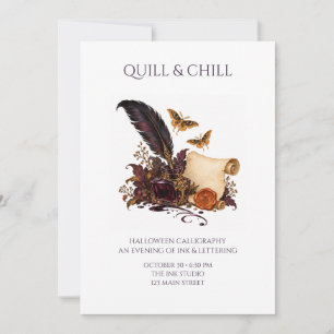 Quill and Chill Halloween Calligraphy Invitation