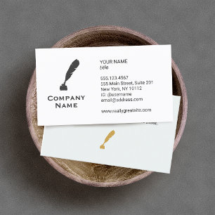Quill and Ink Bottle Business Card