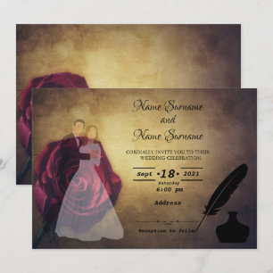 Quill and inkwell invitation