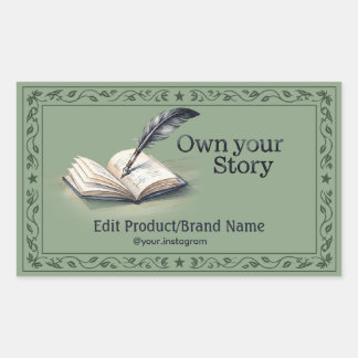 Quill Book Own Your Story Product Label Sticker
