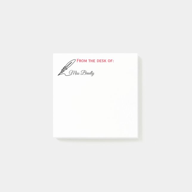 Quill -From the Desk of Custom Post-it Notes (Front)