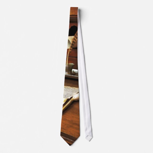 Quill, Papers and Pipe Tie (Front)