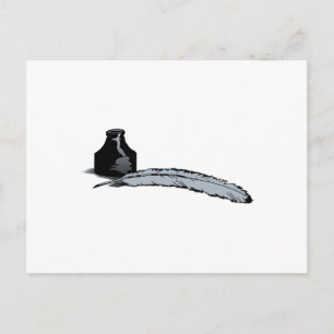 Quill Pen & Ink Postcard