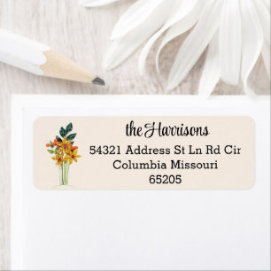 Quilled Autumn Antique White Return Address Label