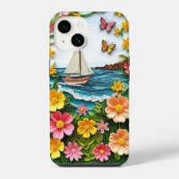 Quilled Nature Scene with Sailing Boat