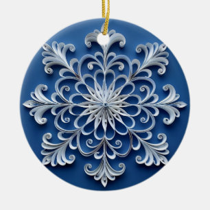 Quilled Snowflake Design Personalized Ornament