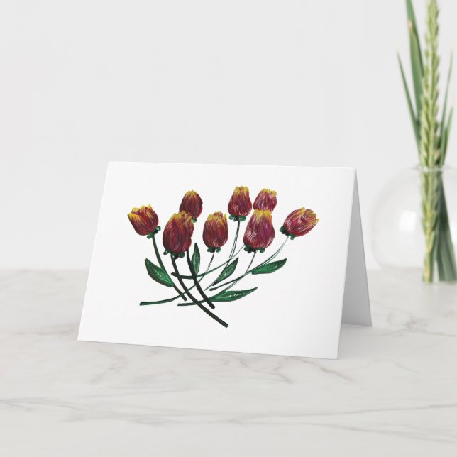 Quilled Tulips greeting card - horizontal (Front)