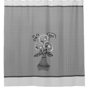 Quilling, flowers in vase shower curtain