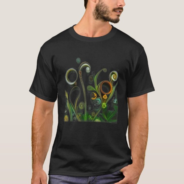 Quilling Swamp Ecosystem Uncanny Art T-Shirt (Front)
