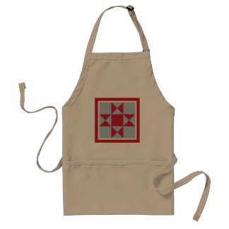 Quilt Apron - Ohio Star (scarlet/grey)
