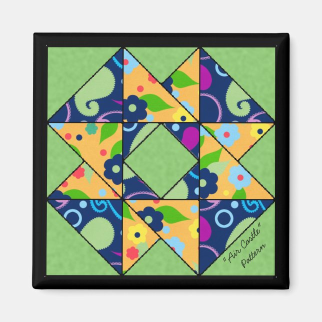 Quilt Block Pattern "Air Castle" Magnet (Front)