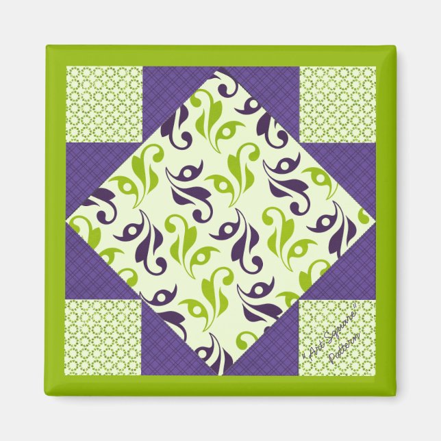 Quilt Block Pattern "Art Square" Magnet (Front)