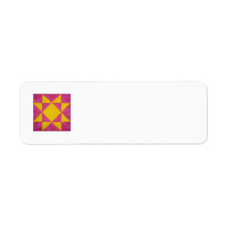 Quilt Block Return Address Label Pink