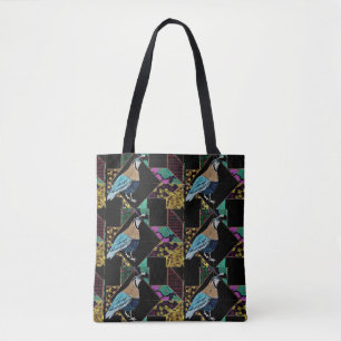 Quilt Blue Quail Tote Bag
