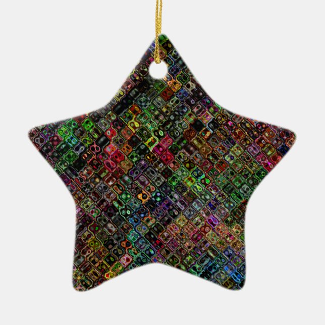 Quilt Ceramic Tree Decoration (Front)