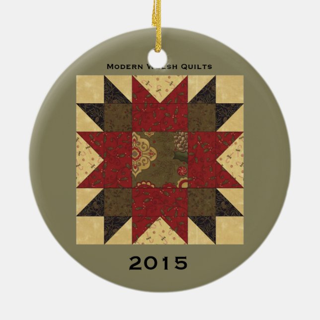 Quilt Christmas Flower Ornament (Back)