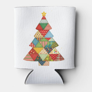 Quilt Christmas Tree Festive Quilt Lovers  Can Cooler