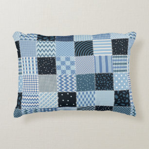 Quilt design. Seamless patchwork pattern from stit Decorative Cushion