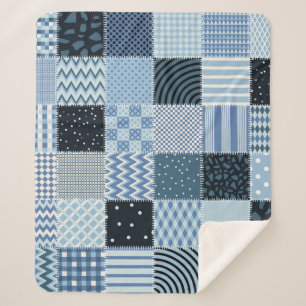 Quilt design. Seamless patchwork pattern from stit Sherpa Blanket