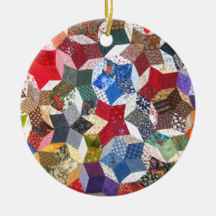 Quilt Fabric Ceramic Tree Decoration