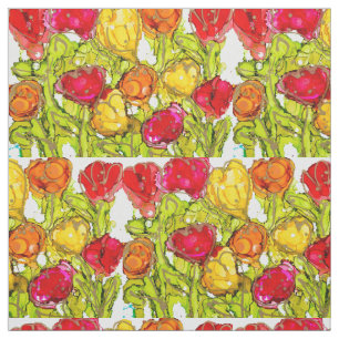 Quilt Fabric Lovitude "Orange and Yellow Tulips"