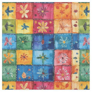 Quilt Floral Pattern-Papel Picado Patchwork Fabric