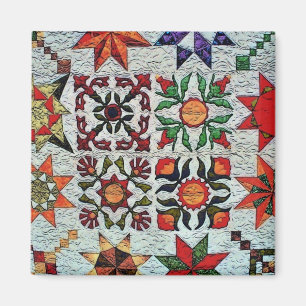 Quilt Flowers Magnet