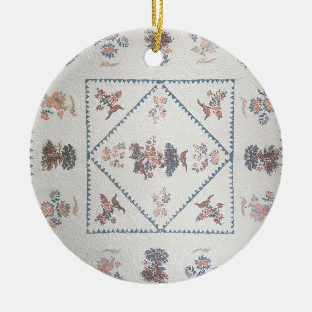Quilt in 'Broderie Perse', c.1800 (applied, printe Ceramic Tree Decoration (Front)