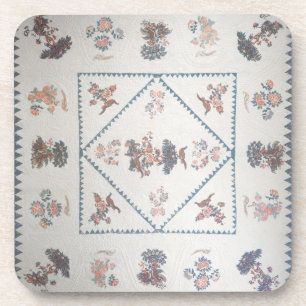 Quilt in 'Broderie Perse', c.1800 (applied, printe Coaster