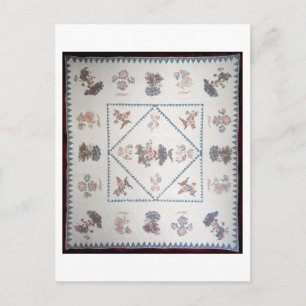 Quilt in 'Broderie Perse', c.1800 (applied, printe Postcard