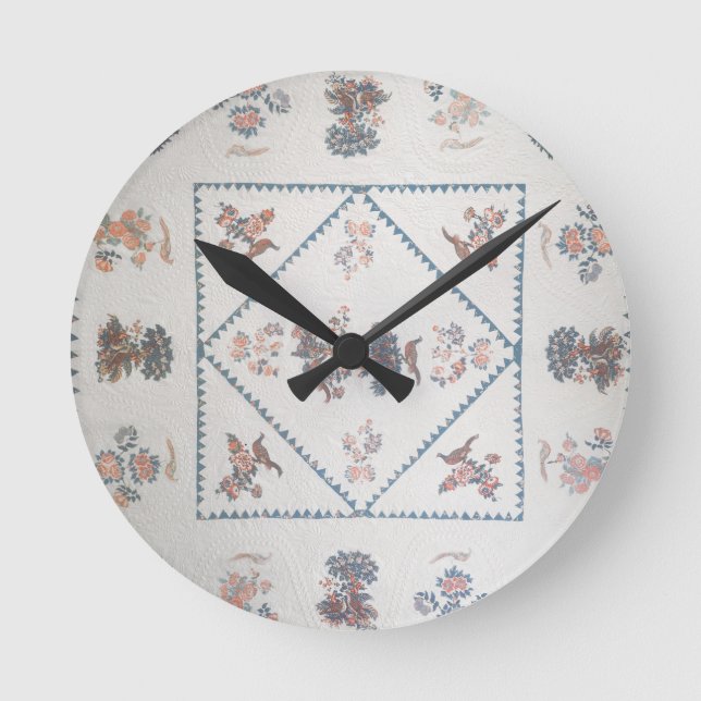 Quilt in 'Broderie Perse', c.1800 (applied, printe Round Clock (Front)