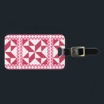 Quilt Look Pink Polka Dots Luggage Tag<br><div class="desc">Beautiful Item Looks Like it has Been Hand Quilted with a Pinwheel Pattern in Pink Polka Dots and Florals.  Makes a Thoughtful Gift!</div>