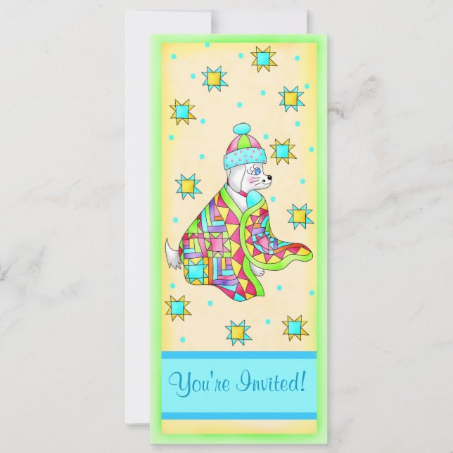 Quilt Lover Dog Invitation Customisable (Front)