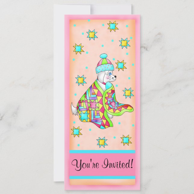 Quilt Lover Dog Invitation Customisable (Front)